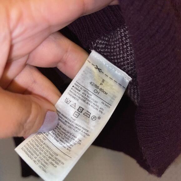 Banana Republic Italian Wool-Blend Women's Sweater, Burgundy, Size S - Picture 5 of 6